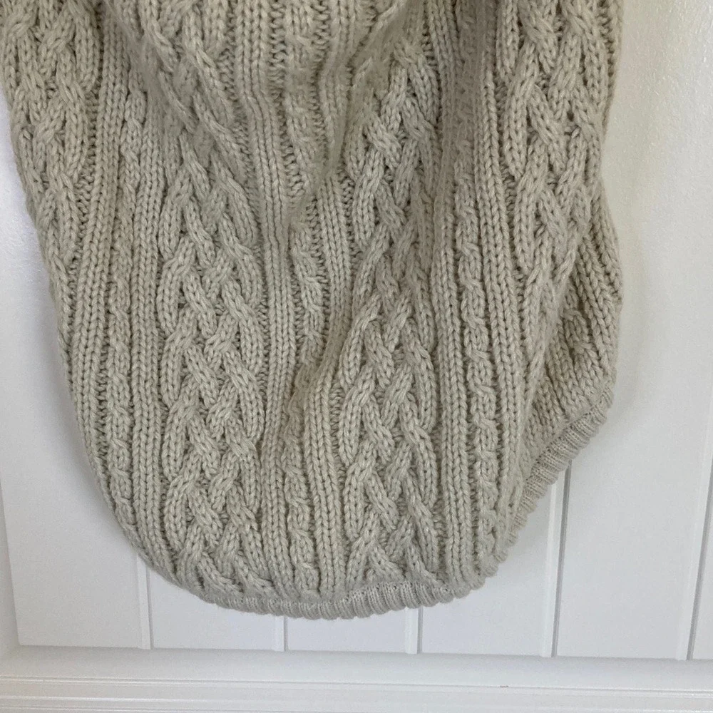 Cozy Cable Knit Turtleneck‎ Dog Sweater Cream Size Large Winter Fisherman